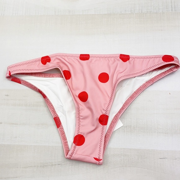 SOLID & STRIPED The RACHEL Bottom Pink Red Dot NWT - Picture 2 of 14